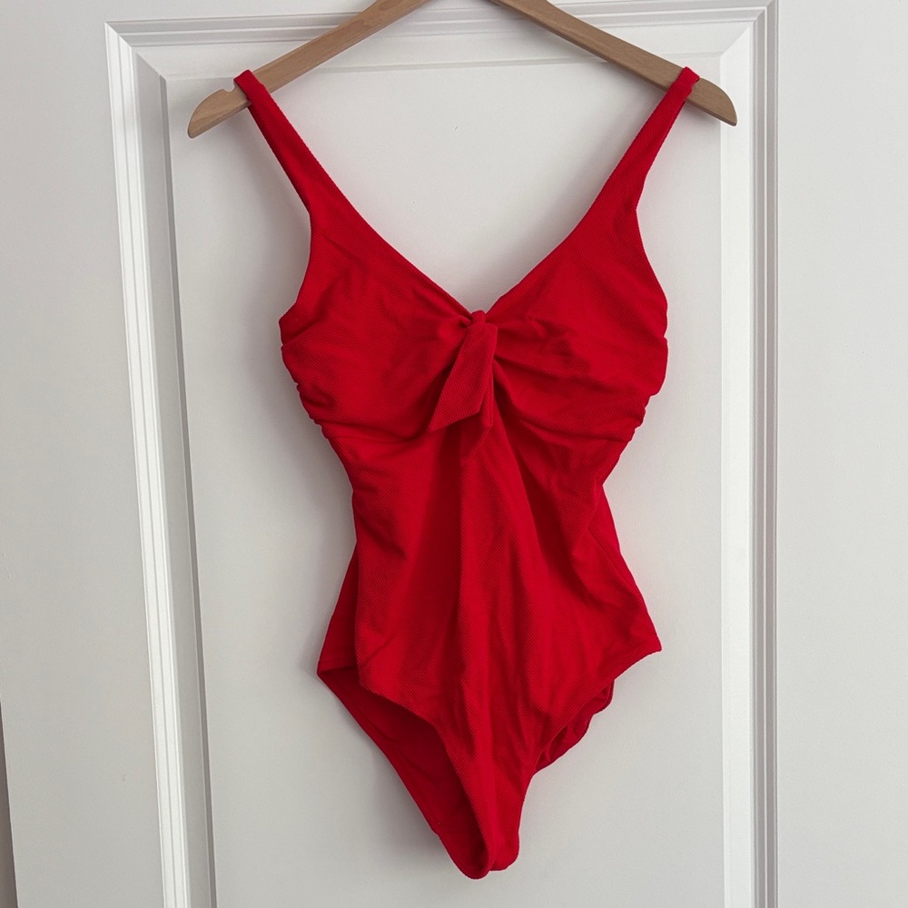 Melissa Odabash Red One-Piece Swimsuit with Front Knot